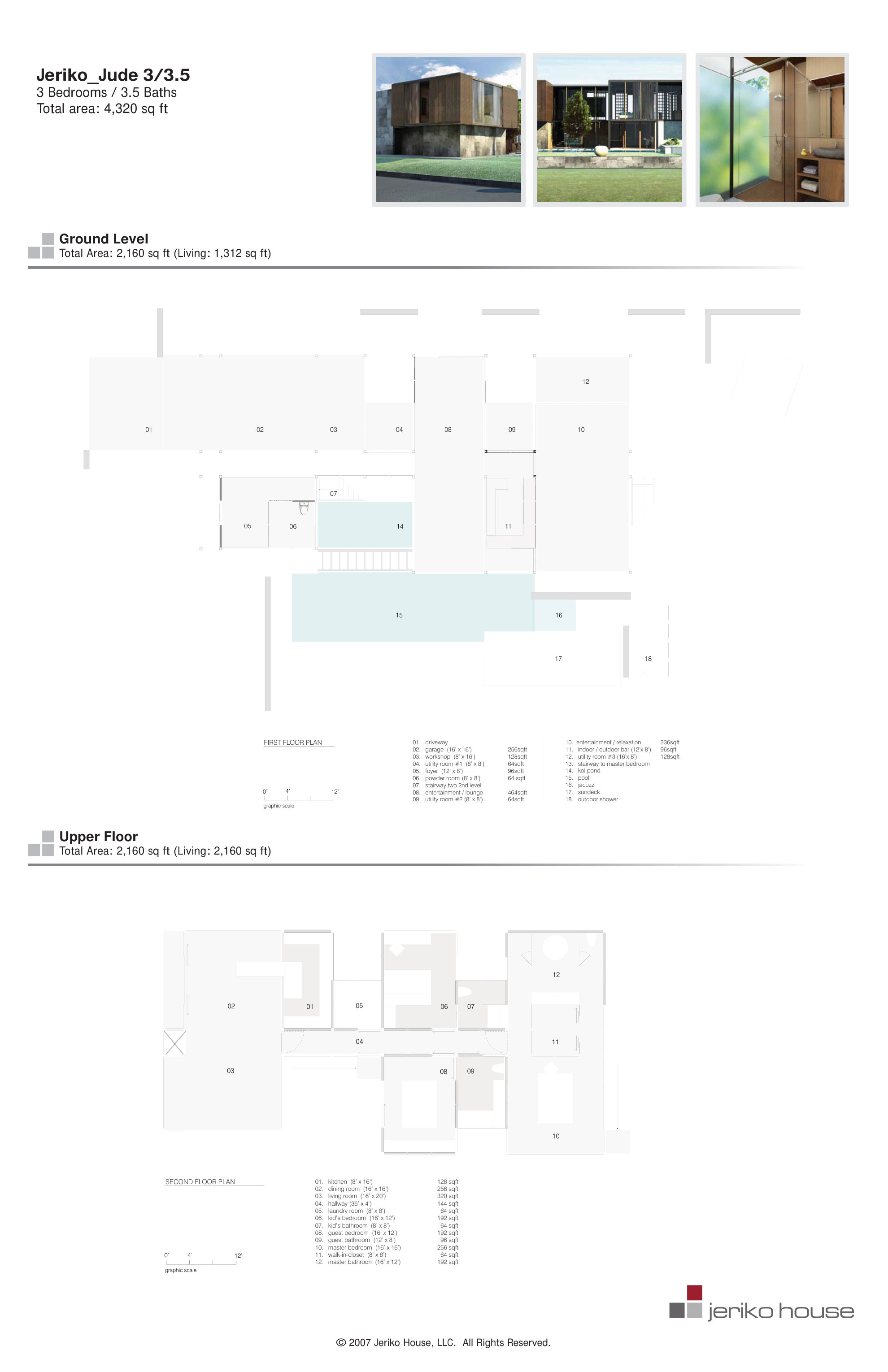 Jude 3/3.5 floor plan — full architectural drawing
