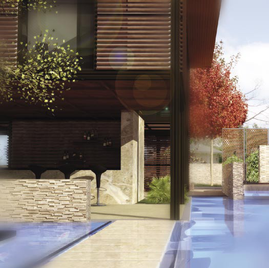 Jeriko House outdoor extension — pool deck and outdoor bar